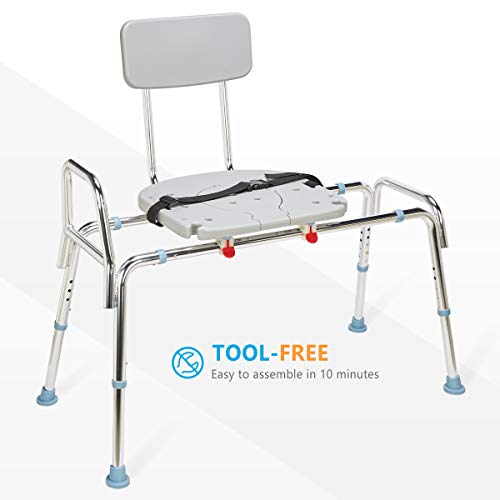 OasisSpace Heavy Duty Sliding Bathtub Transfer Bench 400 lbs, Shower