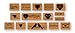 Cavallini Papers Rubber Stamps Set Love Assorted Wooden Rubber Stamps Packaged in a Tin, Set of 15