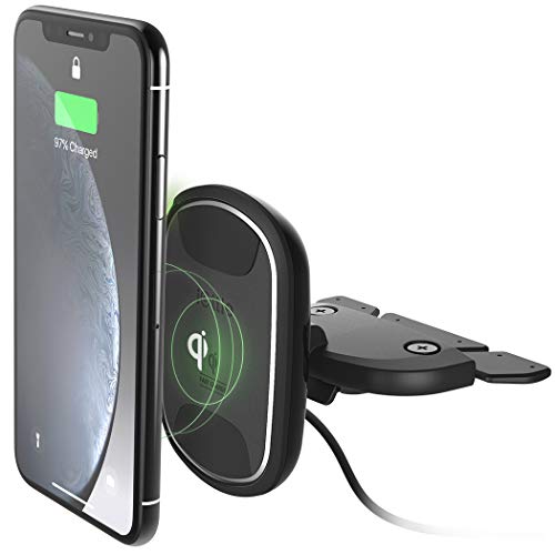 iOttie iTap 2 Wireless Magnetic Qi Wireless Charging CD Slot Mount || Compatible with iPhone Xs XR X Max Samsung S10 S9 + Smartphones | + Dual Car Charge