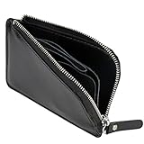 Coin Wallet, Mens RFID Blocking Leather Zipper Wallet Credit Card Holder Case
