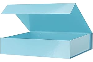 JINGUAN Gift Box Blue 11x7.8x2.3 Inches, Gift Box with Magnetic Closure, Shirt Gift Box, Gift Box with Lid for Present, Magnetic Gift Box for Wrapping Gift
