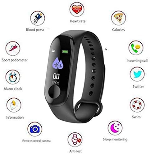 Rewy Frizzer DL_N4 Digital Activity Tracker Band 3 Wristband Smartwatch with Everyday Step Count, Heart Rate Monitoring for All Smart Phones/Device (Assorted Colour)