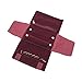 UnionPlus Velet Travel Jewelry Case Roll Bag Organizer for Necklace Bracelet Earrings Ring (Small - Multi, Burgundy)