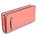 Gottowin Women PU Leather Wallet Clutch Handbag Zipper Organizer Card Holder (Salmon Pink)