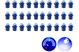 OtpOutopa Guage Cluster Speedometer Light Bulbs Super Bright 17 18 27 37 58 86 2721 Bulb T5 B8.5d COB 1SMD Led Dashboard Dash Cluster Speedmeter Instrument Panel LED Light Bulbs (Blue,30PCS)