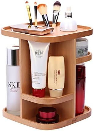 High - Grade Solid Wood Rotating Cosmetics Storage Frame Creative Dressing Table Finishing Box