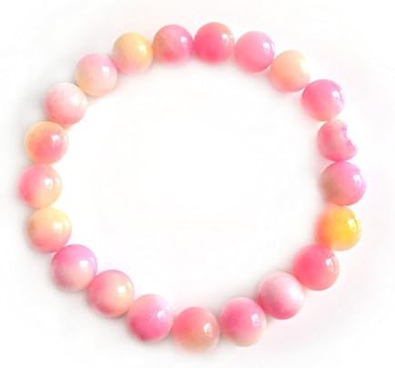 Wondyous 8mm peach chalcedony Stone Bracelet