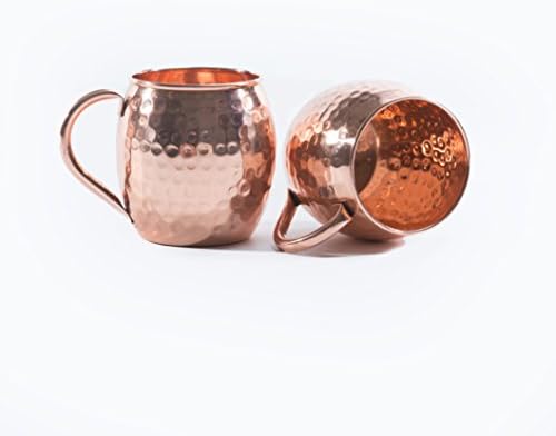 Moscow Mule Mugs - Perfect Handle Size - 100% Copper Hammered 16oz, Great Combo Packs Available