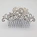 Bridal Wedding Hair Piece Crystal Rhinestones Pearls Women Hair Side Combs for Prom Crystal Headpiece for Women, Silver