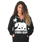 California Flag White Silhouette Zip-up Hoodie Asst Colors