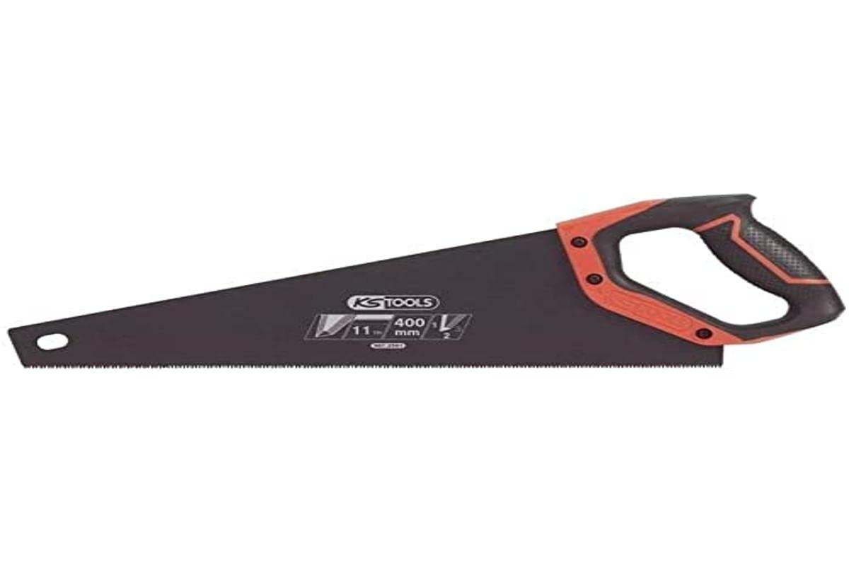 KS Tools 907.2501 Precision Handsaw 400 mm, 3 Cutting Angles 11TPI, Bi-Matt Handle, White