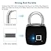 Fingerprint Lock, TONBUX Waterproof Anti-Theft Bluetooth Connection Padlock, Suitable for House Door, Suitcase, Backpack, Gym, Bike, Office, Suitable for Android/iOS, Support USB Charging (Black)
