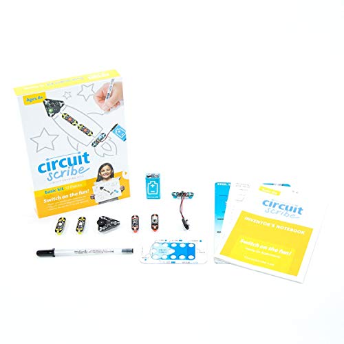 Circuit Scribe Basic Kit â€“ Includes STEM Workbook, Conductive Silver Ink Pen to Learn, Explore, and Create Your Own Circuits and Switches!