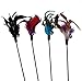 Freedi 4Pcs Cat Toys Artificial Feather Teaser Wand Toy with Bell Pet Funny Exerciser Interactive Play Feather Toys
