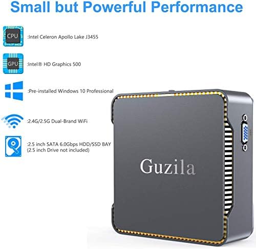 Mini PC, Intel Celeron J3455 Processor(up to 2.3GHz) Windows 10 Pro(64-bit) Mini Desktop Computer with HDMI/VGA Port,8GB DDR3/256GB SSD,Gigabit Ethernet,Dual Band Wi-Fi,Bluetooth 4.2,4K HD 2 Mini PC, Intel Celeron J3455 Processor(up to 2.3GHz) Windows 10 Pro(64-bit) Mini Desktop Computer with HDMI/VGA Port,8GB DDR3/256GB SSD,Gigabit Ethernet,Dual Band Wi-Fi,Bluetooth 4.2,4K HD