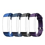 Letsfit ID130Plus HR Replacement Bands, Adjustable Accessory Bands Fitness Tracker ID130Plus HR, ID130Plus Color HR, 4 Pack (Black, Blue, Purple, Grey)