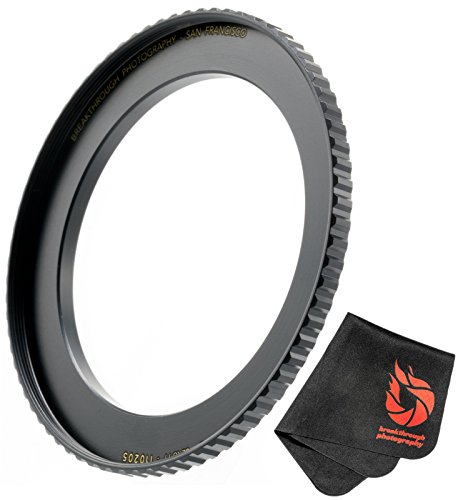 Breakthrough Photography 55mm to 77mm Step-Up Lens Adapter Ring For Filters, Made Of CNC Machined Brass With Matte Black Electroplated Finish
