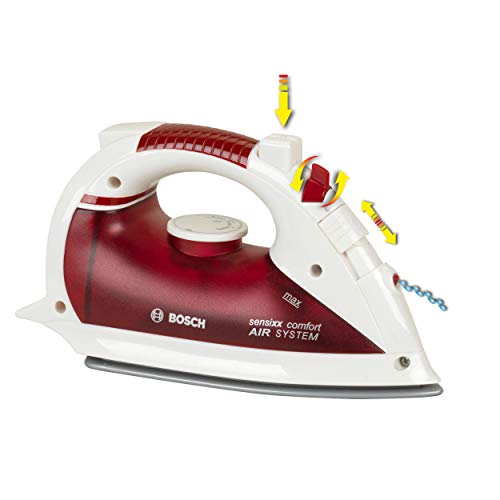 Theo Klein 6302 Bosch Bügel-Set | Mit Bügelbrett und Bügeleisen mit Wassersprühfunktion | Höhenverstellbares Bügelbrett | Maße: 60 cm x 20 cm x 47/52 cm | Spielzeug für Kinder ab 3 Jahren – Bild 5