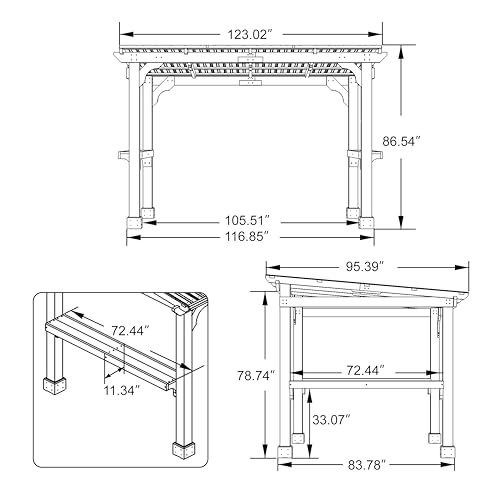 MUPATER 8' x 10' Cedar Wood Grill Gazebo Review: Permanent BBQ Shelter with Steel Roof image 18