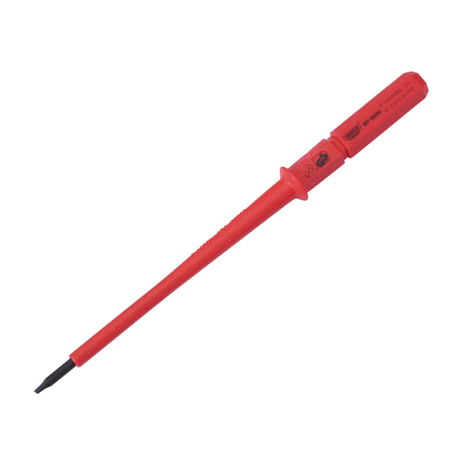 Draper 24737 Ergo Plus Plain Slot 3 mm Tip VDE Interchangeable Screwdriver Blade, 100 mm Length