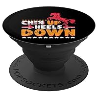 Chin Up Heels Down Horse Riding Lover Equestrian Girls Gift PopSockets Grip and Stand for Phones and Tablets