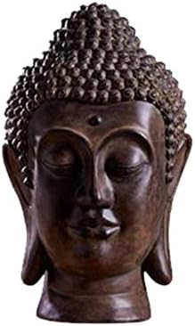 HTDZDX Buddha Statue Thai Buddha Head Ornament Zen Buddha Statue, Living Room Porch Wine Cabinet Crafts (Color : A)