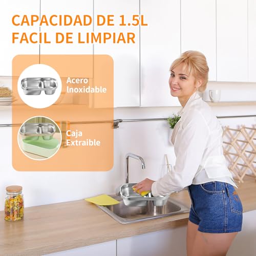 KIROGILY Bento Box para Adultos de 2400 ml, Práctica Lunch Box de 3 Capas, Toppers para Lunch Prueba Fugas. Fiambrera Incluye Vajilla y Bolsa para el Almuerzo, Apto para Salir y Trabajar