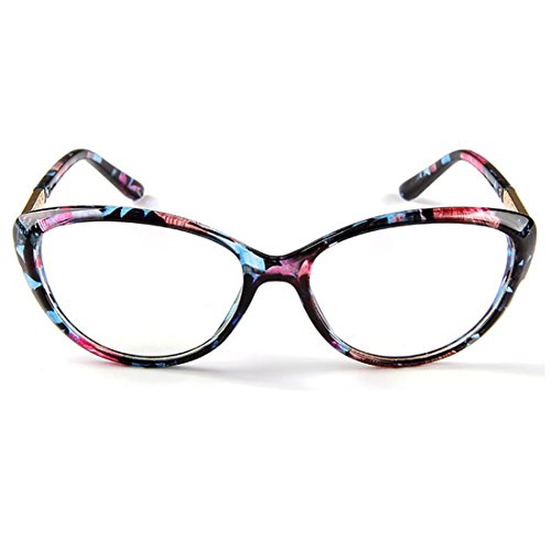 D.King Women Fashion Cat Eyeglasses Frames Clear Lens 56mm Flower - Thumbnail 3