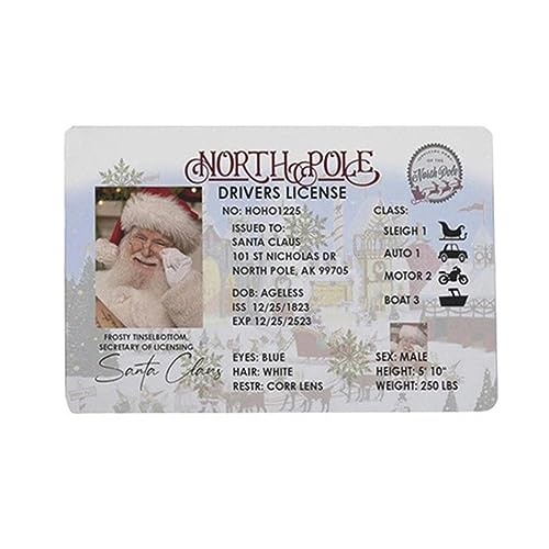 Santa Claus Lost Drivers License Christmas Decorations,Novelty Santa