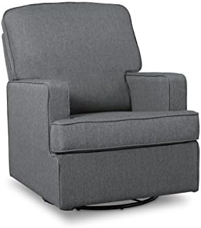 Delta Children Henry Nursery Glider Swivel Rocker Chair, Charcoal