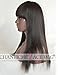Chantiche Silk Top Spinning Hair Whorl Light Yaki Straight None Lace Wigs With Bangs For Black Women Natural Looking Glueless Indian Remy Human Hair Replacement Full Wig 16Inch #1B