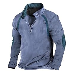 Mens Quarter Zip Pullover Vintage Fashion Long
