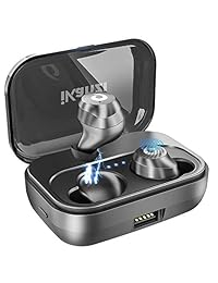 Auriculares inalámbricos Bluetooth iPX7 impermeable 72H ciclo tiempo de reproducción, 2200 mAh Bluetooth 5.0 con estuche de carga