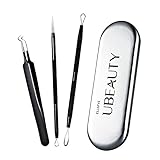 Blackhead Remover Tweezer Kit, ElleSye 3pcs Skin-safe Acne Removal Tool Set, Stainless Steel Double-ended Pimple Comedone Extractor, Whitehead Blemish Zit Removal Tool, Metal Case