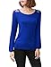 Allegra K Women Lace-Paneled Back Scoop Neck Long Sleeves Top