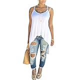 Merryfun Women's Sexy Asymmetric Hem Strap Top Casual Backless Shirt Vest