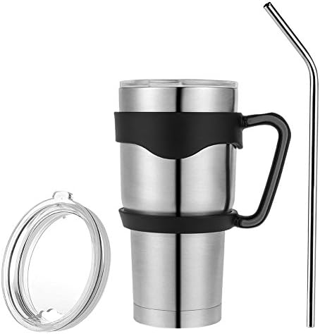 ReTumbler | 30oz Portable Space Saving Eco Friendly Premium Nontoxic Stainless Steel Tumbler Leakproof Lid Handle Straw | Double Wall Vacuum Insulated Travel Mug Hot Cold Drink | Dishwasher Safe | 957