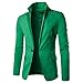 Pishon Men's Linen Blazer Lightweight Casual Solid One Button Slim Fit Sport Coat, Green, Tag Size XXXL=US Size L