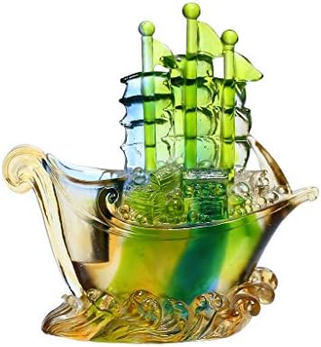 Figurines Business Gifts Custom High-end Creative High-end Sailing Sailboat Ornaments Glass Pen Holder Crafts Lucky