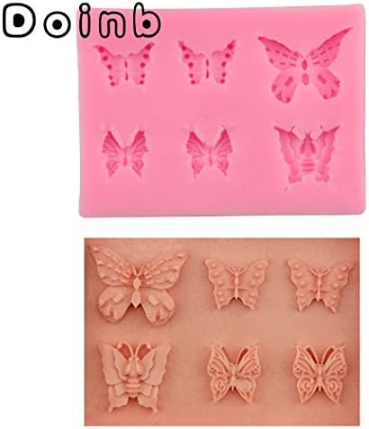 Doinb Butterfly Knot Bowknot Candy Cake Pastry Fondant FDA Silicone Molds Outer Size 7.5x5.5x0.9CM GJM-2414