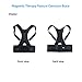 Magnetic Back Support for Posture Corrector with 10 Magnets and Adjustable Straps and Breathable Mesh Panels (Black, M)