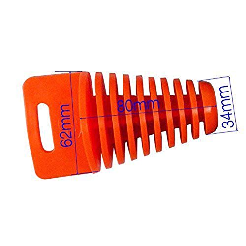 JCMOTO Muffler Tail Pipe Exhaust Silencer Wash Plug Bung For 2 and 4Stroke Motorcycle Dirt Bike 34-62mm (ORANGE)