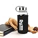 Glass Water Bottle 32 Oz, Wide Mouth Glass Water Bottle with Insulated Sleeve and Stainless Steel Strainer,Water Bottle with Time Marker for Travel Home BPA Free for Liquids Tea Coffee Daily Intake
