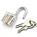 Practice Lock Set, Transparent Cutaway Crystal Pin Tumbler Keyed Padlock, Lock Picking Training Kit for Locksmith