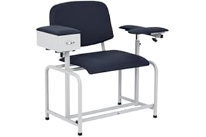 VivaComfort Black Bariatric Extra-Wide and Extra-Tall Padded Blood Drawing Chair with Arm Rest and Drawer, 500 LBS Weight Capacity