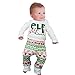 Unmega Baby Boy Girl Christmas Clothes Xmas Outfit Elf Romper Bodysuit Deer Pants Set (A-White, 70/0-6 Months)