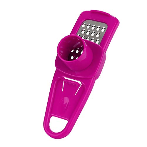 Pulison Pressing Garlic Slicers Multifunction Stainless Steel Cutter Shredder Kitchen Too (Hotpink)