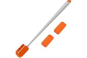 MiOYOOW Aquarium Cleaning Brush, Double Sided Aquarium Algae Scraper with 2PCS Felt Cloth Wipe Long Handle Fish Tank Glass Cl
