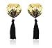 Conversancy 7 Pairs Women Sequin Breathable Undercover Nipple Covers/Breast Pads, Sequin Round Shaped Tassels Nipple Covers Pasties,Random Seven