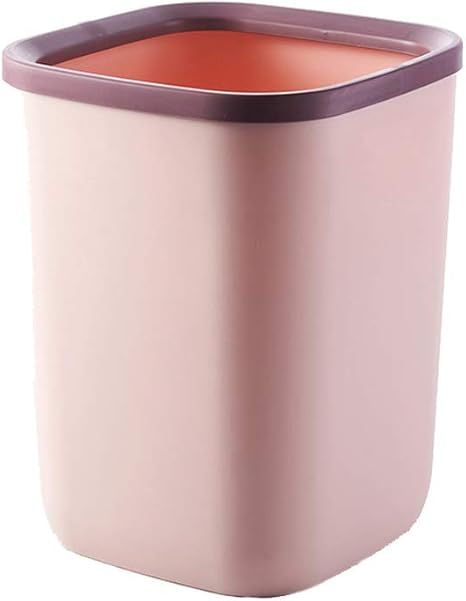 Amazon Zhangsong 北欧 スタイル 正方形 ゴミ箱 家 リビングルーム クリエイティブ なかわいい なシンプルさ 寝室 モダンな ミニマリスト 覆われ ていないキッチン ピンク フタなしゴミ箱 オンライン通販